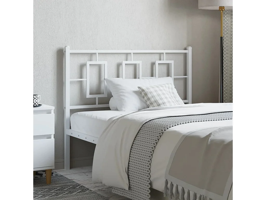 Tête de lit métal blanc 100 cm