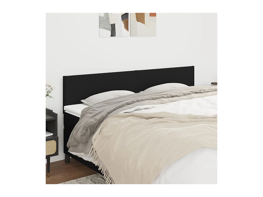 Tête de lit 2 pièces Noir 80x5x78/88 cm Tissu