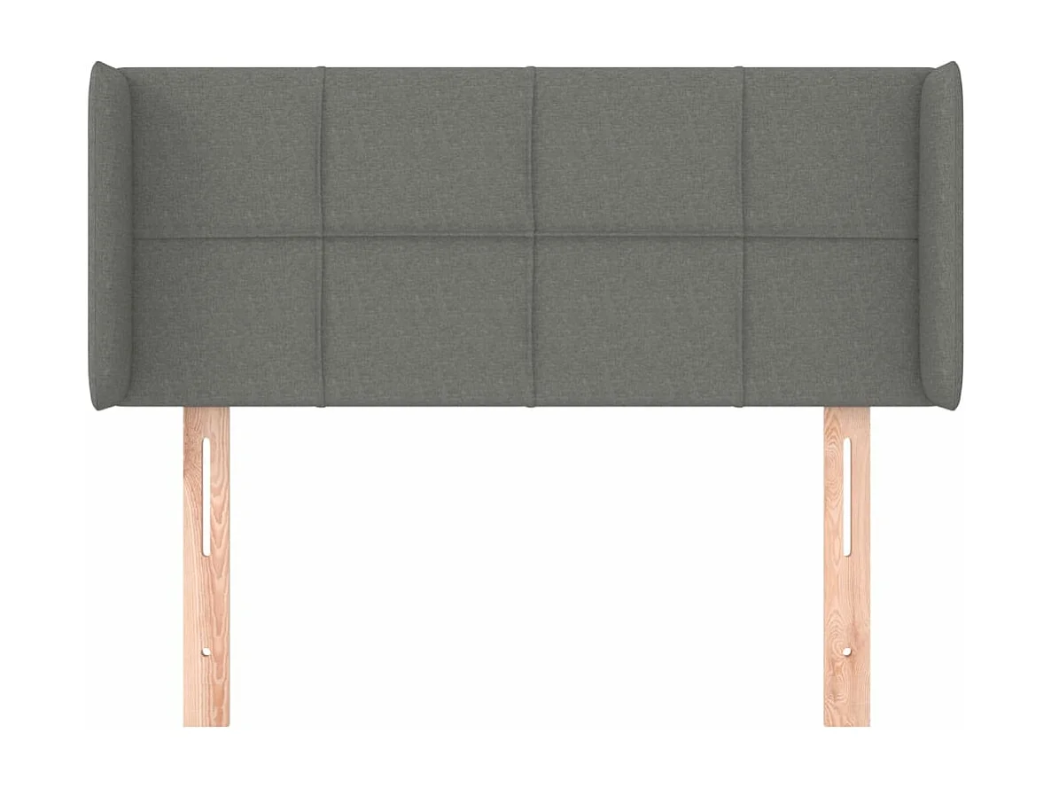 Tête de lit avec oreilles Gris foncé 83x16x78/88 cm Tissu
