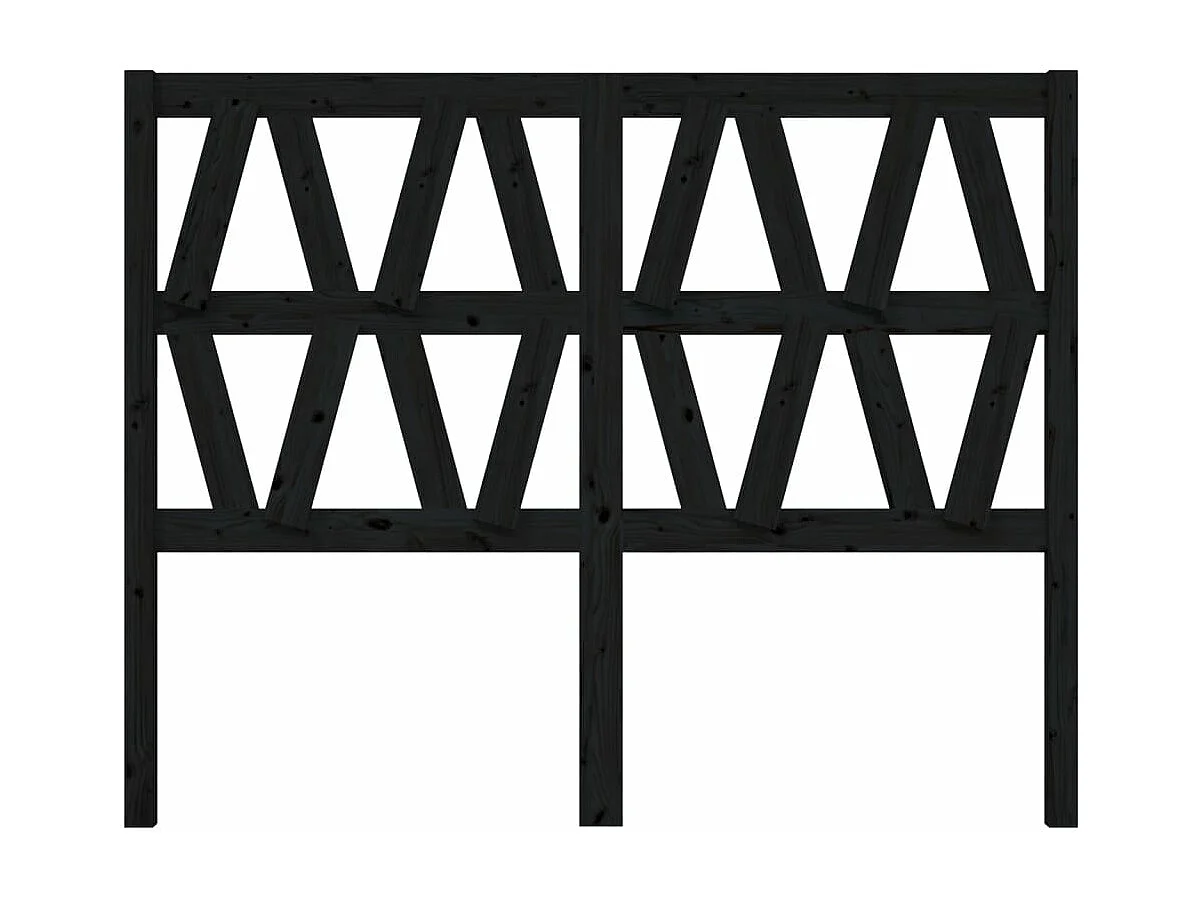 Tête de lit Noir 166x4x100 cm Bois massif de pin