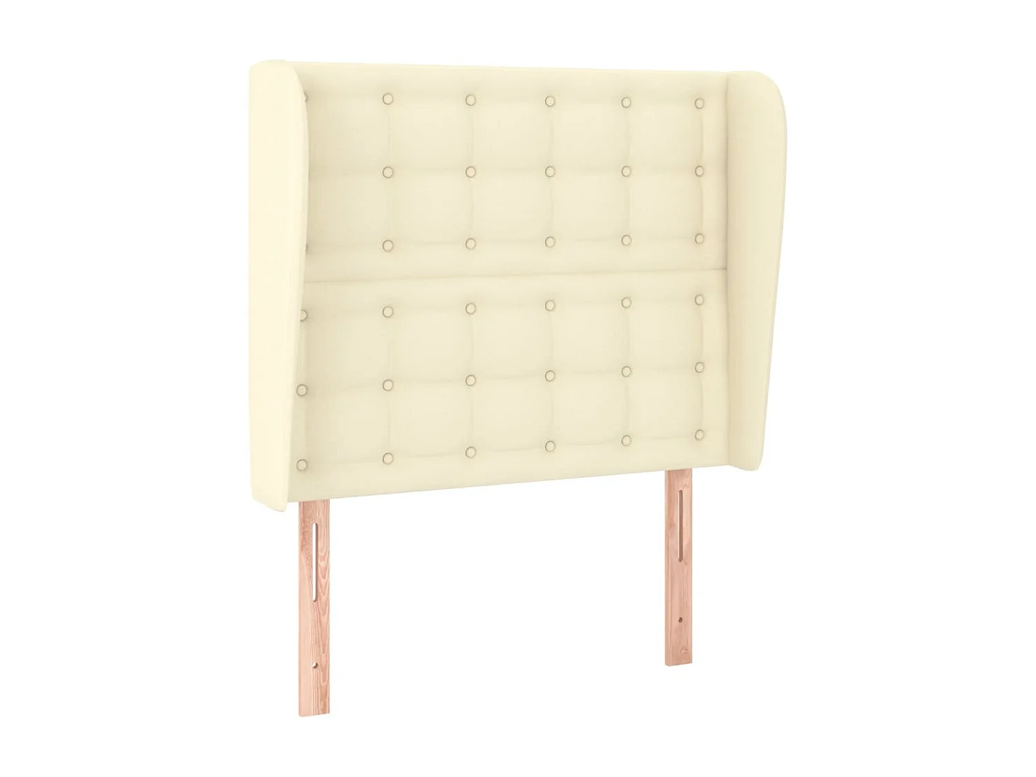 Hoofdbord met randen 93x23x118/128 cm kunstleer crèmekleurig