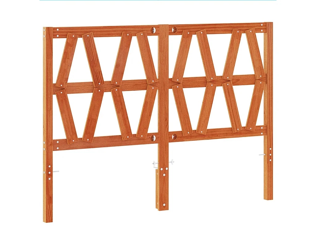 Tête de lit cire marron 135 cm bois massif de pin