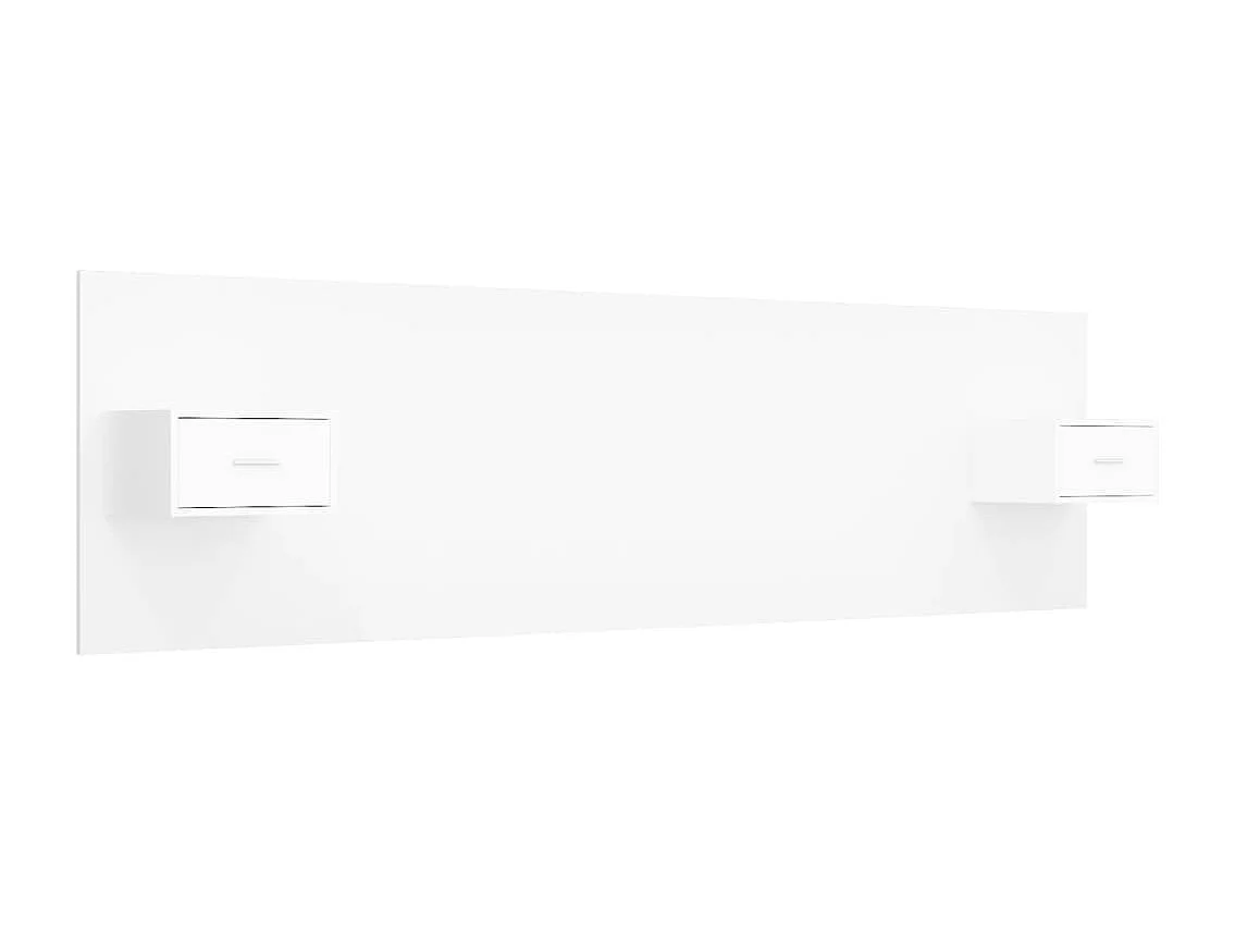 Cabeceira cama + armários madeira processada branco