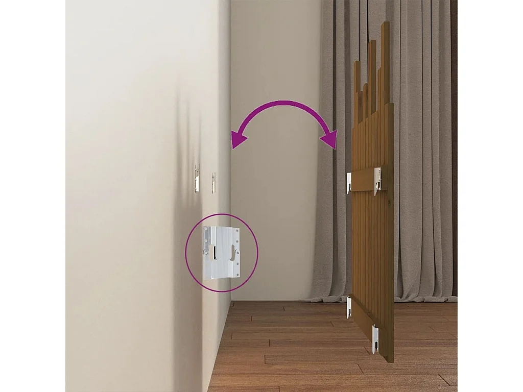 Cabecero cama pared madera maciza pino marrón miel 82,5x3x80 cm