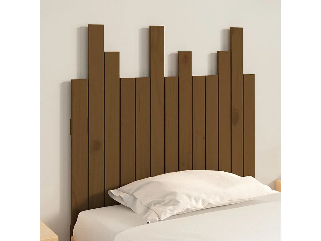 Tête de lit murale Marron miel 82,5x3x80 cm Bois massif de pin