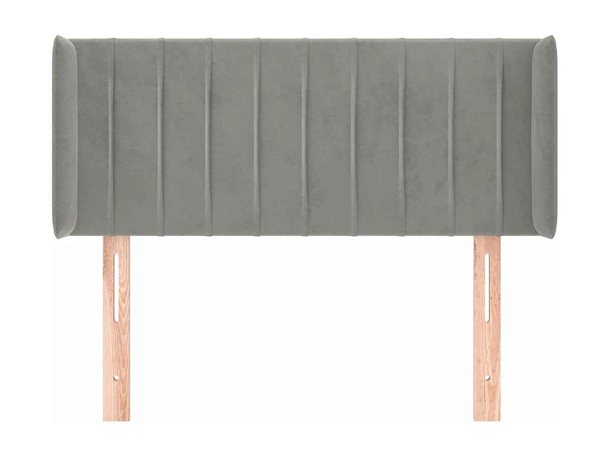 Tête de lit avec oreilles Gris clair 103x16x78/88 cm Velours