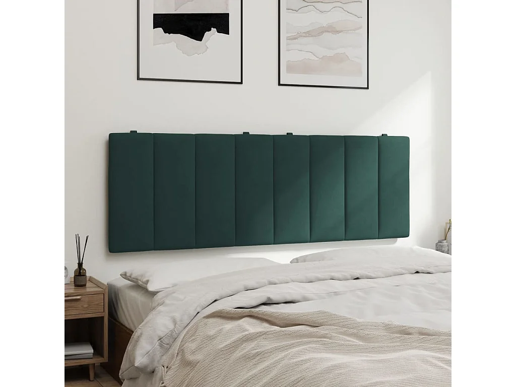 Hoofdbordkussen "Hanko" 140 cm fluweel donkergroen