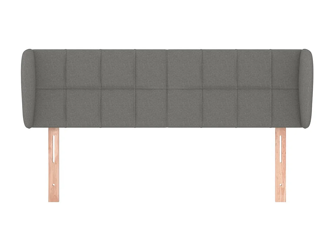 Cabecero de tela gris oscuro 147x23x78/88 cm