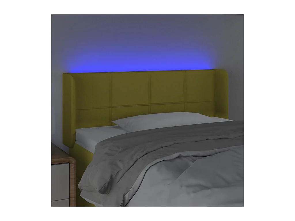 Tête de lit à LED Vert 103x16x78/88 cm Tissu