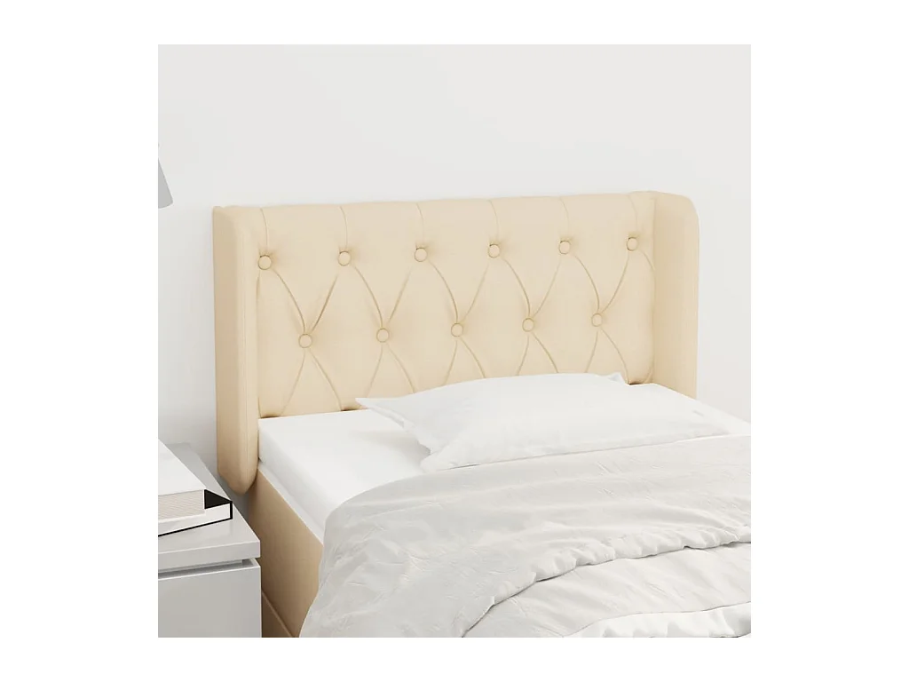 Tête de lit avec oreilles Crème 83x16x78/88 cm Tissu