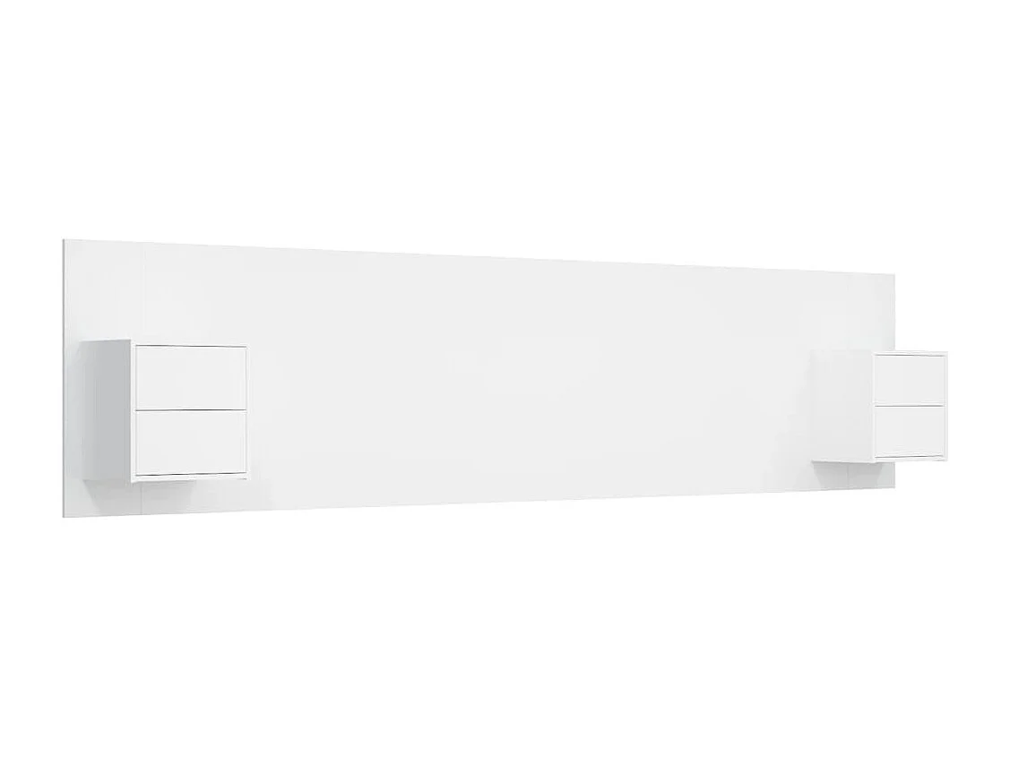 Tête de lit avec armoires Blanc Bois d'ingénierie