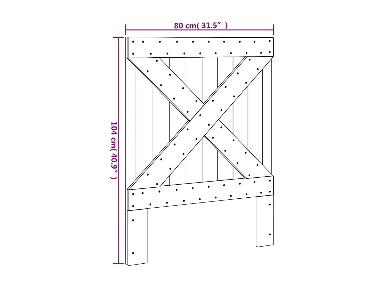 Tête de lit 80x104 cm bois massif de pin