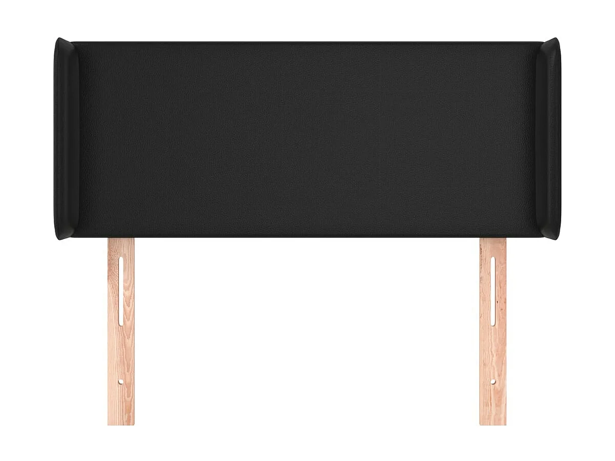 Tête de lit avec oreilles Noir 103x16x78/88 cm Similicuir