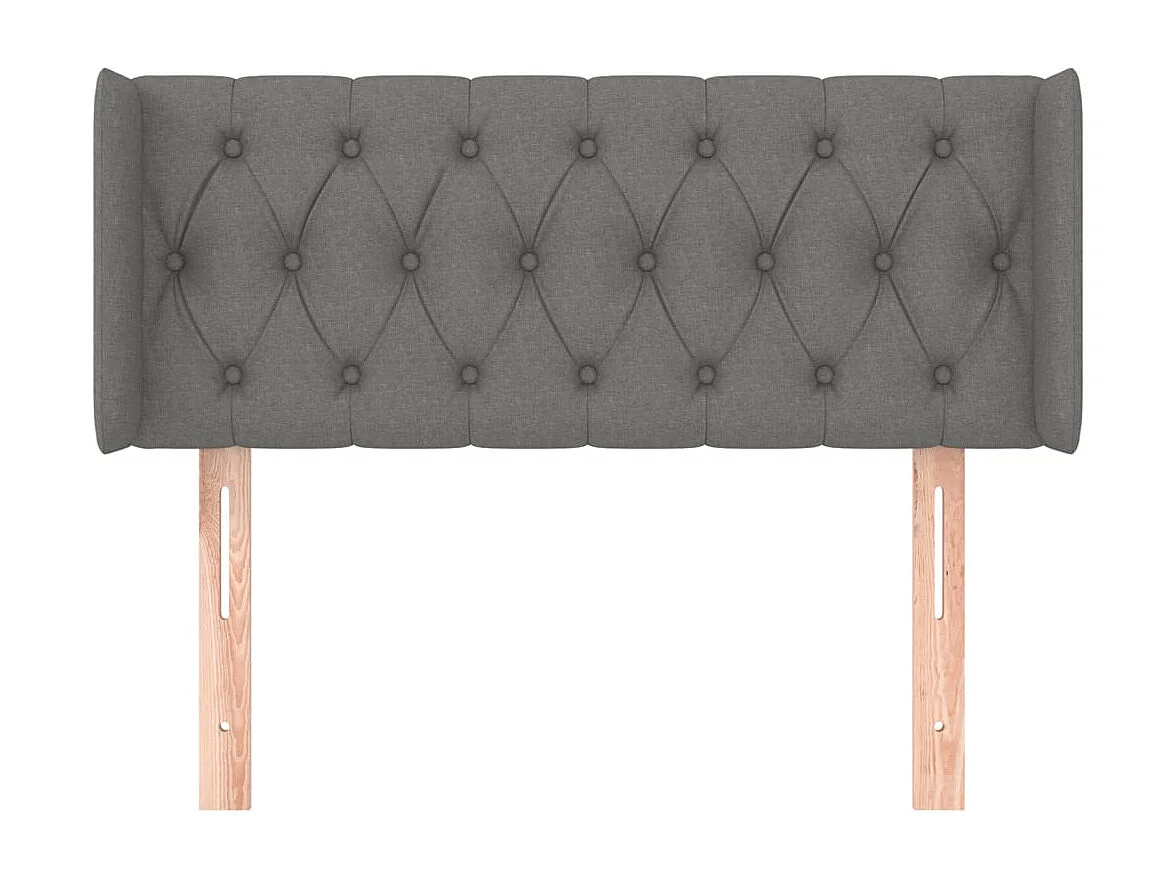 Tête de lit avec oreilles Gris foncé 93x16x78/88 cm Tissu