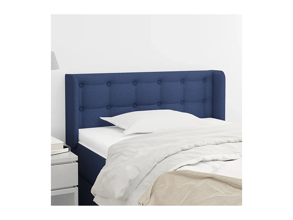Tête de lit avec oreilles Bleu 83x16x78/88 cm Tissu