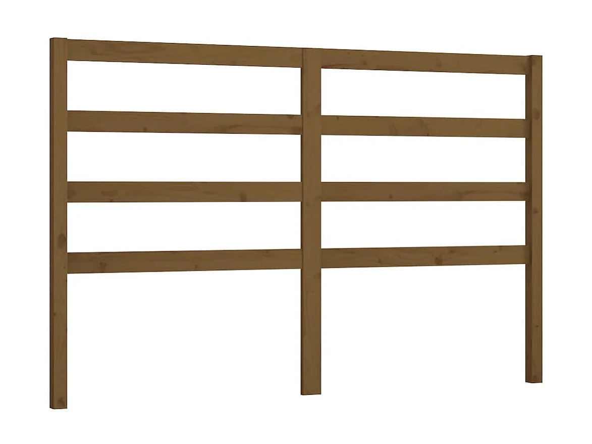 Cabecero de cama madera maciza de pino marrón miel 126x4x100 cm