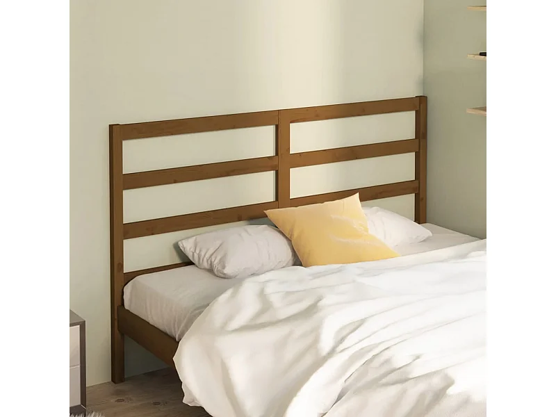 Tête de lit Marron miel 126x4x100 cm Bois massif de pin