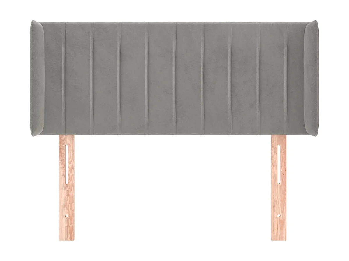 Hoofdbord met randen 83x16x78/88 cm fluweel lichtgrijs