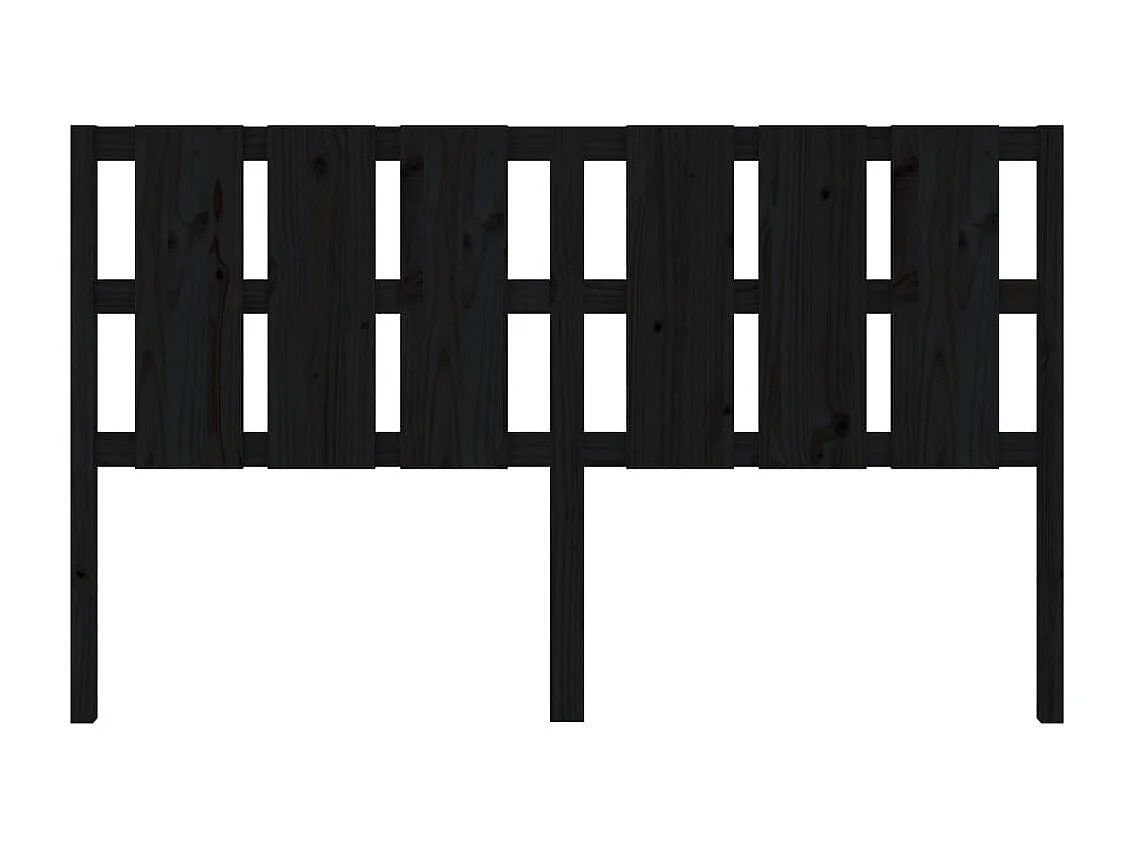 Tête de lit Noir 185,5x4x100 cm Bois massif de pin