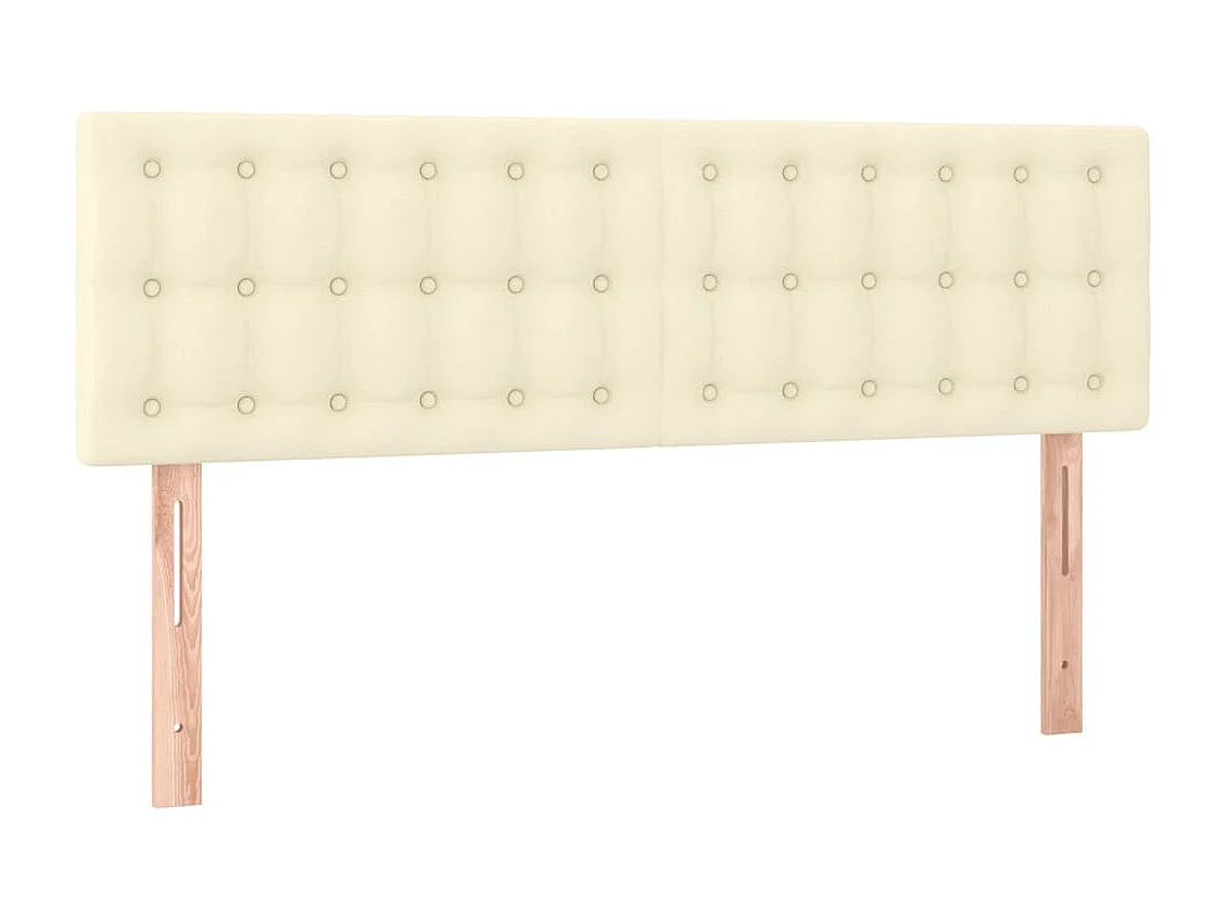 Cabecero con LED cuero sintético color crema 144x5x78/88 cm