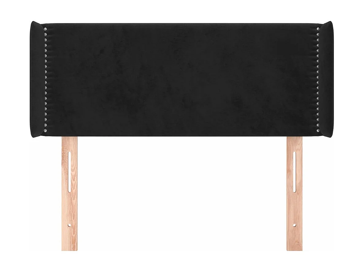 Cabecero de terciopelo negro 93x16x78/88 cm