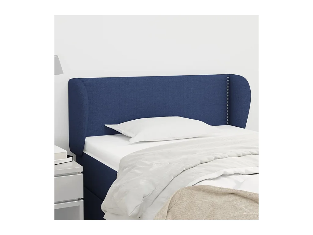 Tête de lit avec oreilles Bleu 103x23x78/88 cm Tissu