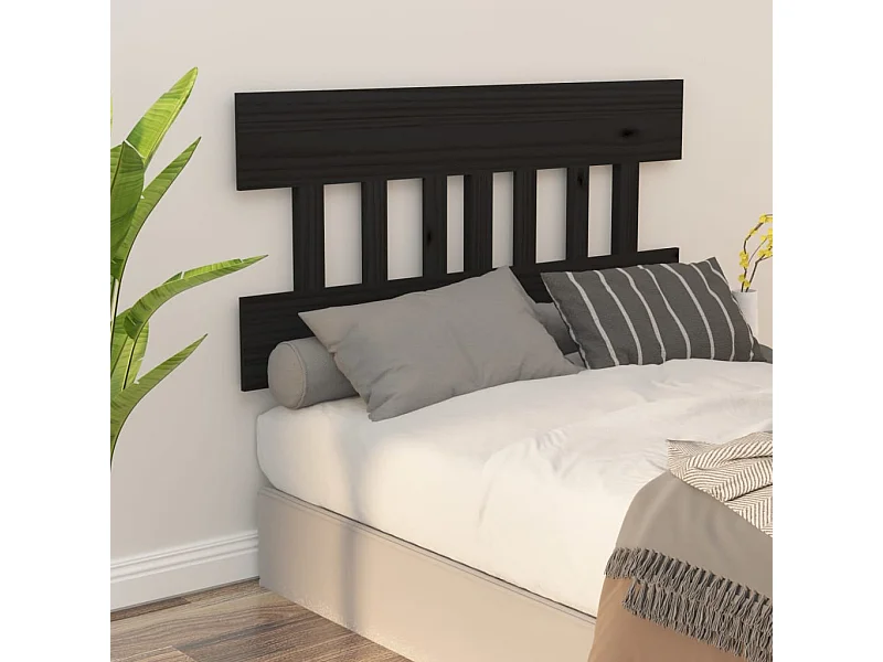 Cabeceira de cama 163,5x3x81 cm pinho maciço preto
