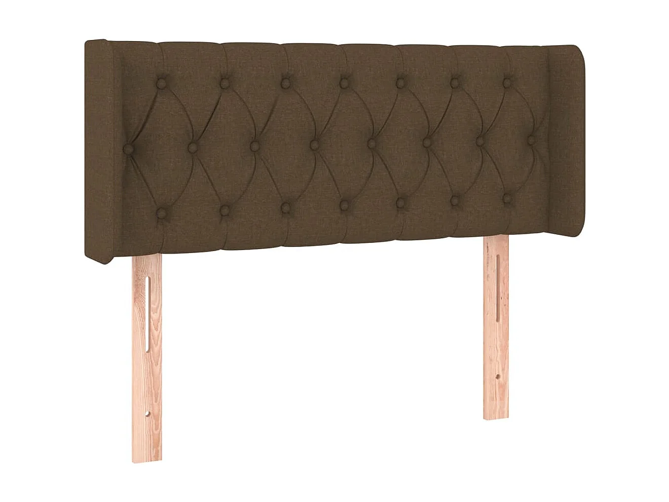 Tête de lit avec oreilles Marron Foncé 103x16x78/88 cm Tissu