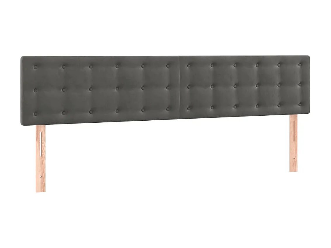 Tête de lit 2 pièces Gris foncé 100x5x78/88 cm Velours