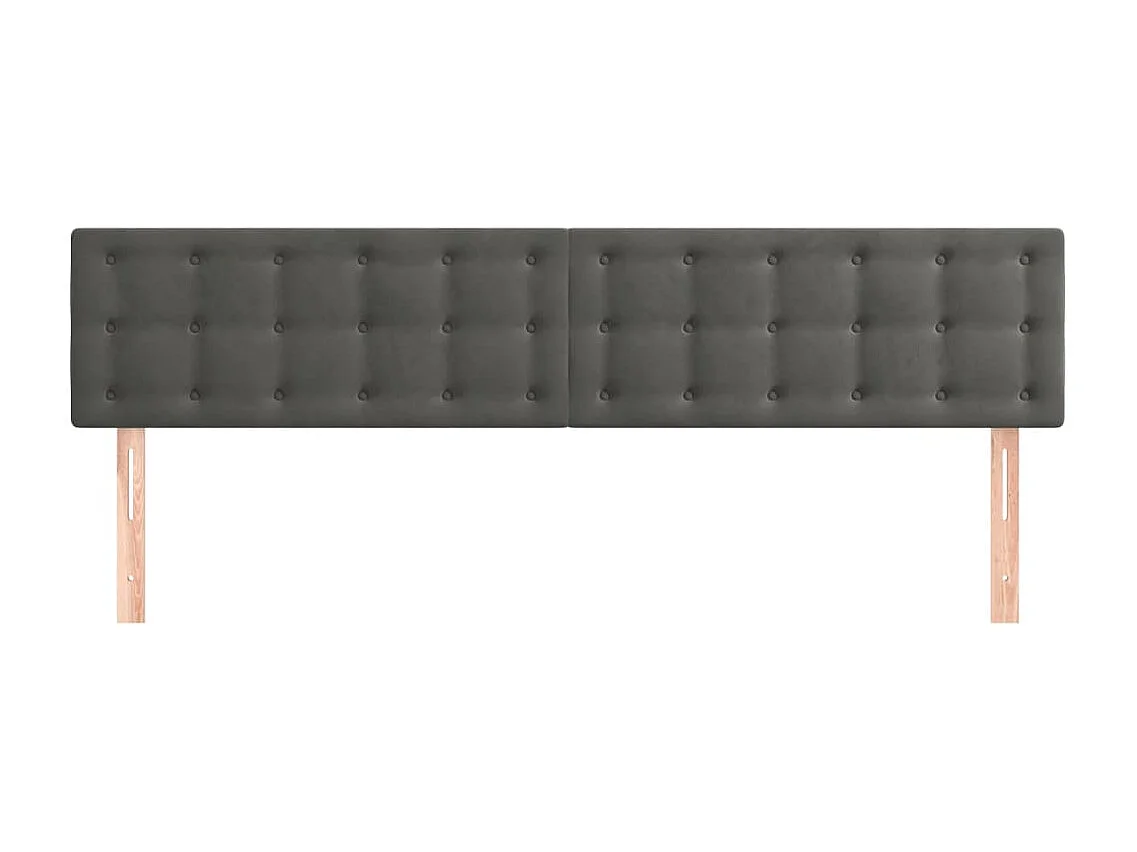 Cabeceira de cama 2 peças veludo 100x5x78/88 cm cinzento-escuro