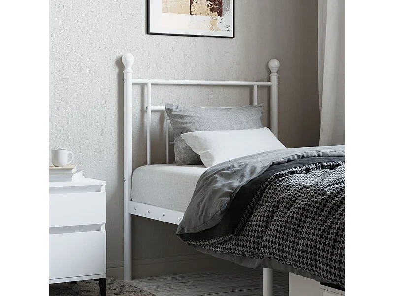 Hoofdbord 75 cm metaal wit