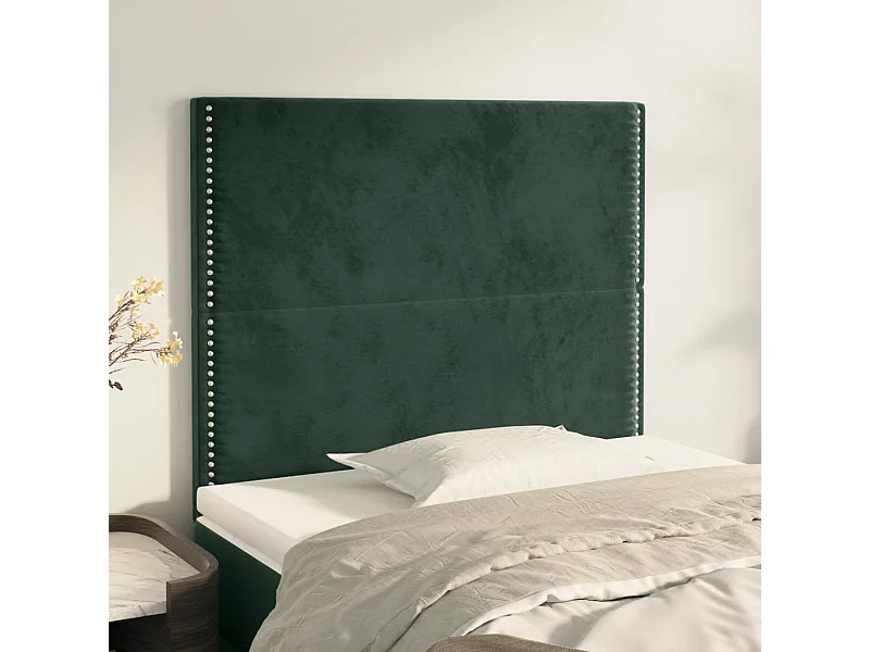 Tête de lit 2 pièces Vert foncé 80x5x78/88 cm Velours