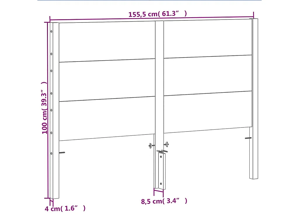 Tête de lit cire marron 150 cm bois massif de pin