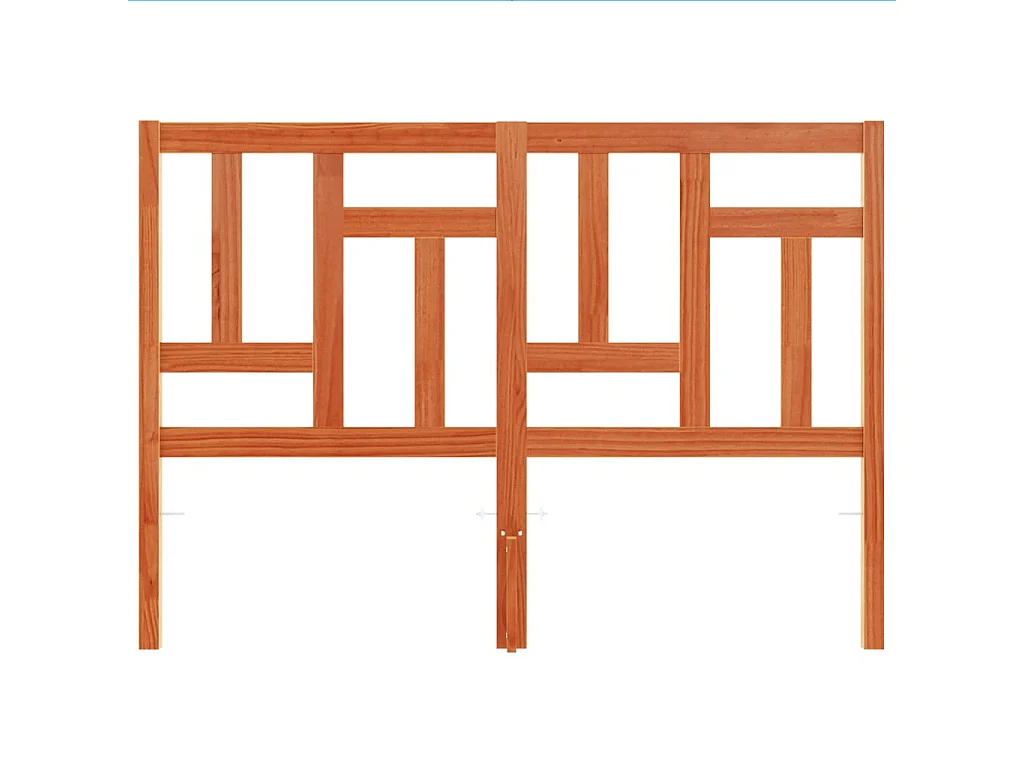 Cabecero de cama madera maciza de pino marrón cera 135 cm