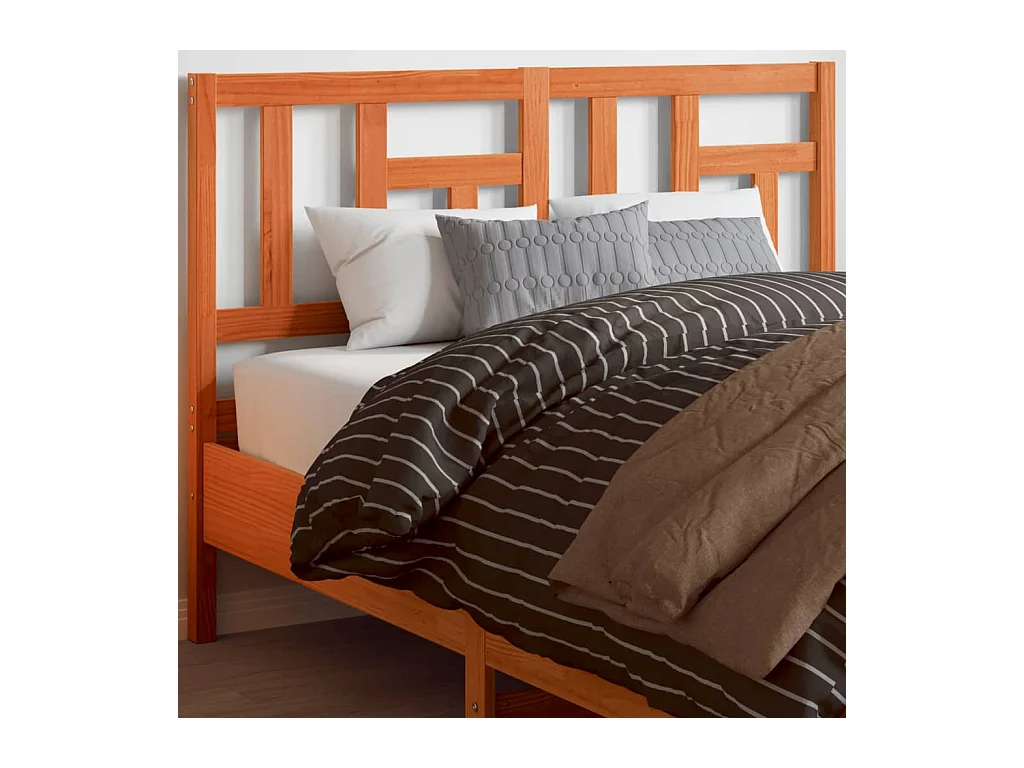 Tête de lit cire marron 135 cm bois massif de pin