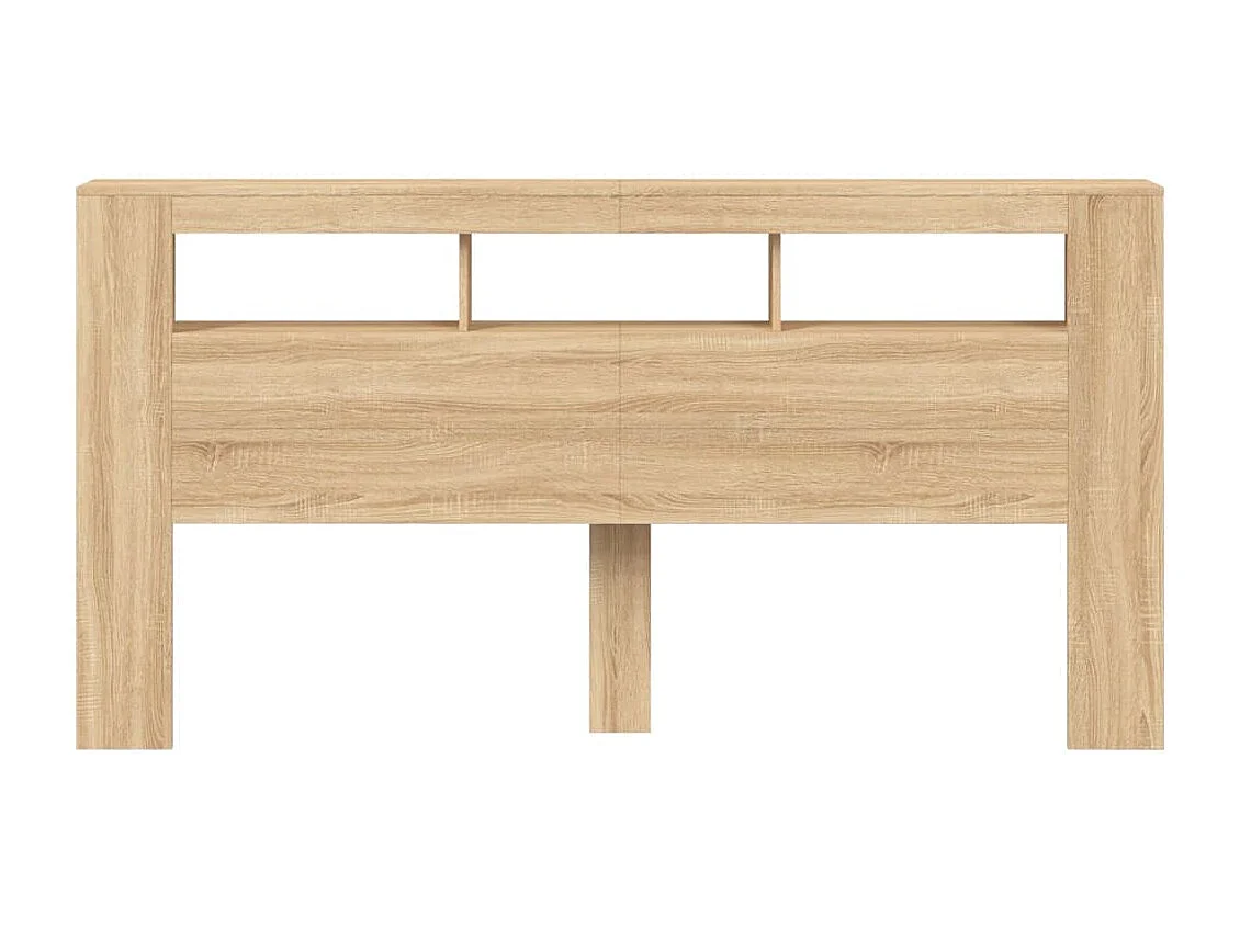 Tête de lit à LED chêne sonoma 200x18,5x103,5cm bois ingénierie