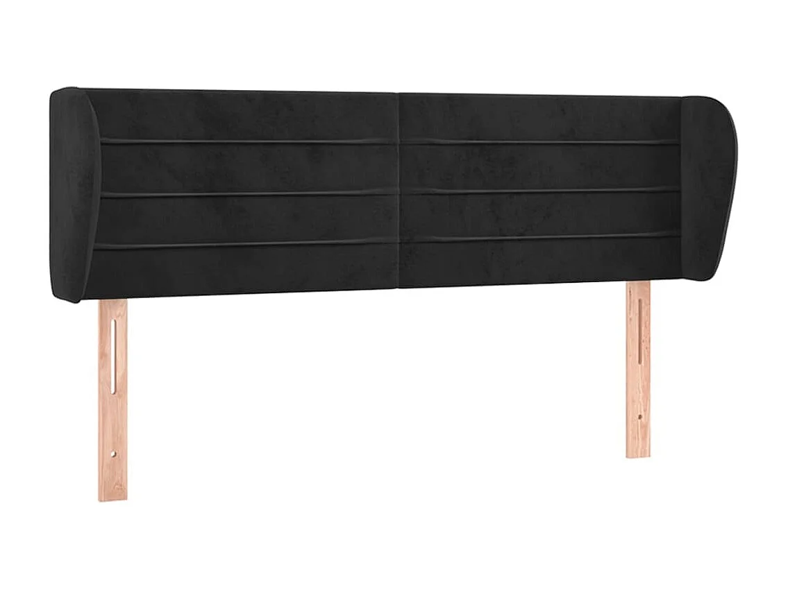 Cabeceira de cama c/ abas veludo 147x23x78/88 cm preto