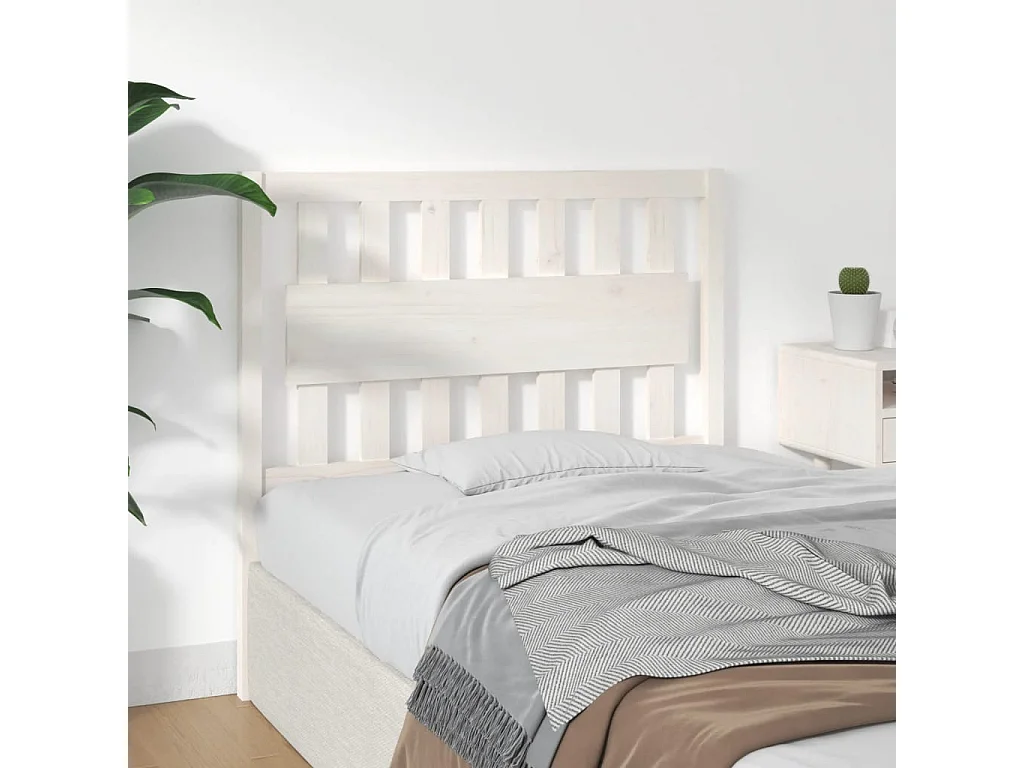 Cabecero de cama madera maciza de pino blanco 105,5x4x100 cm