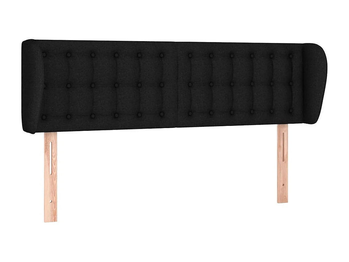 Cabeceira de cama c/ abas tecido 147x23x78/88 cm preto