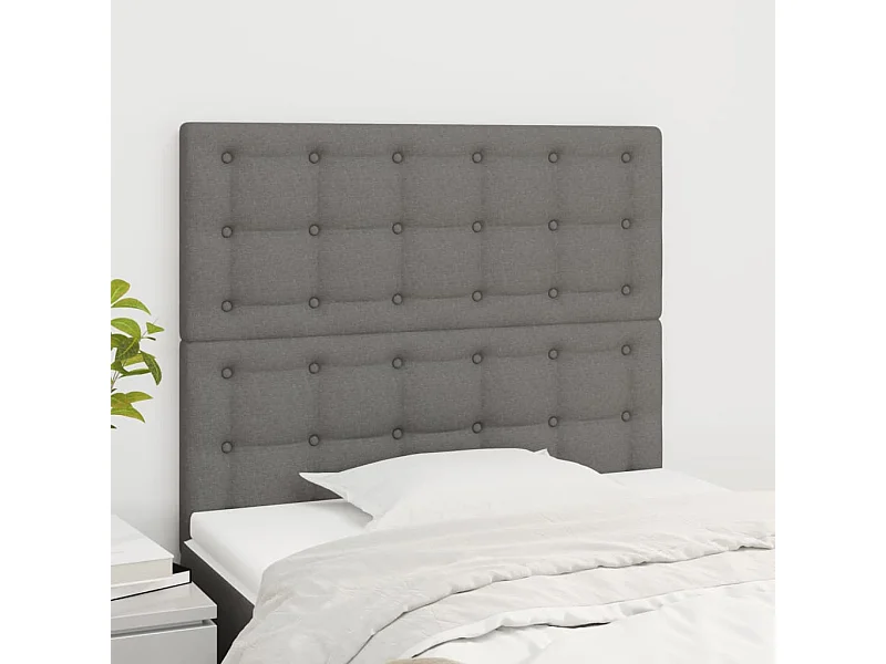 Tête de lit 2 pièces Gris foncé 80x5x78/88 cm Tissu