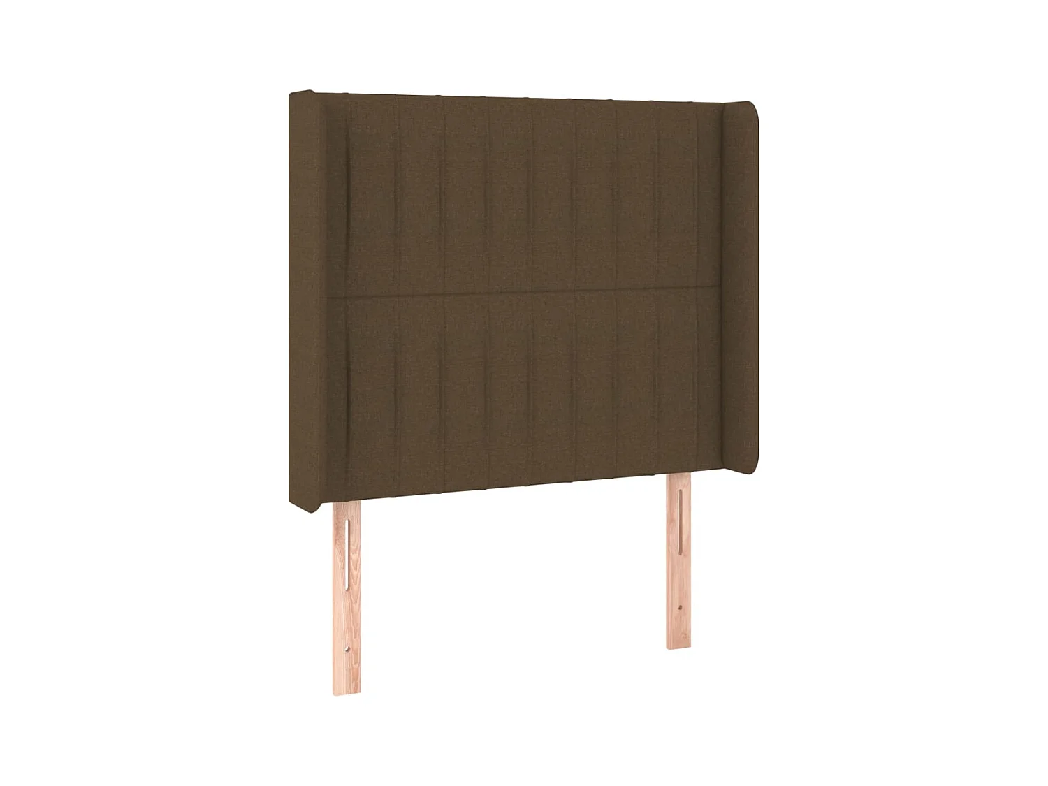 Tête de lit avec oreilles Marron foncé 83x16x118/128 cm Tissu