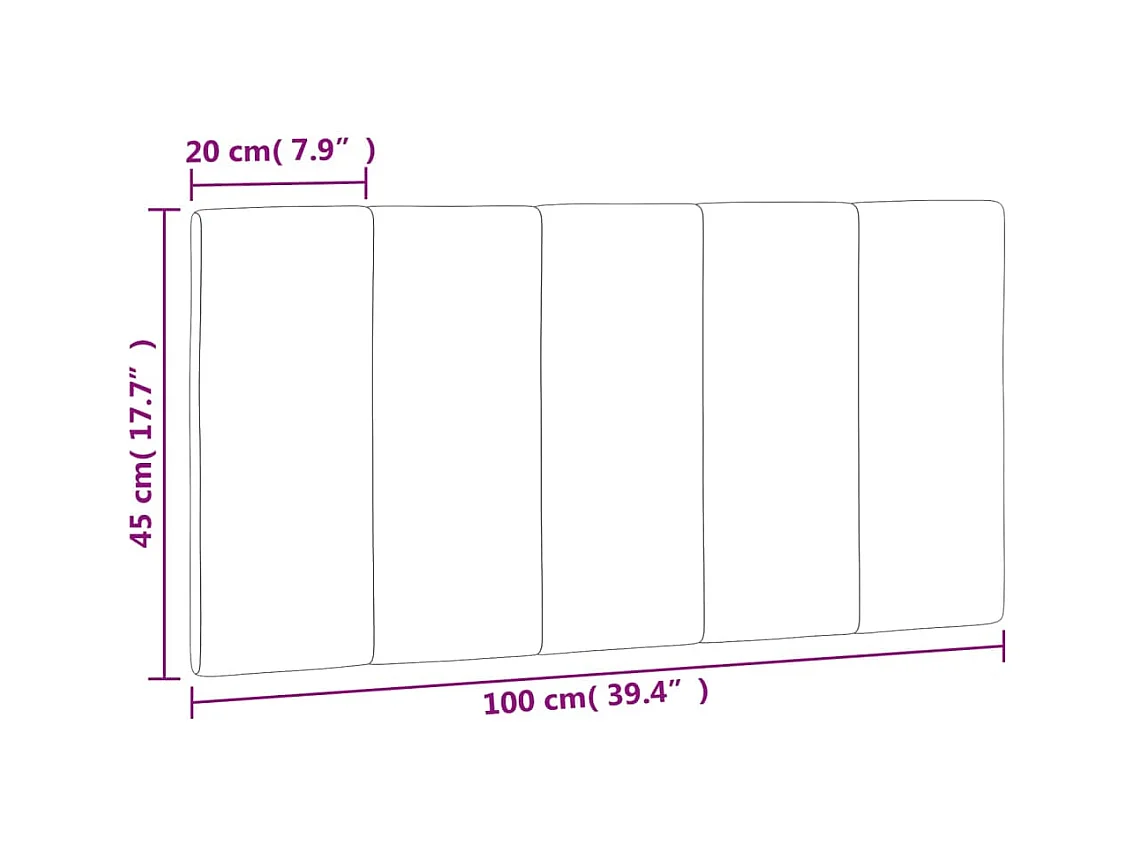 Tête de lit coussin gris clair 100 cm velours