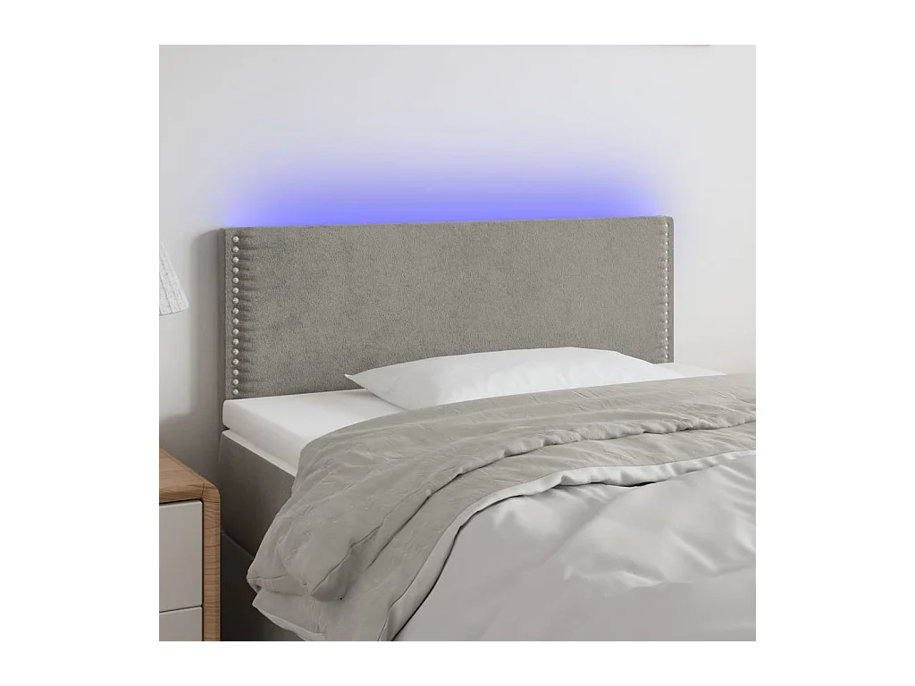 Tête de lit à LED Gris clair 80x5x78/88 cm Velours