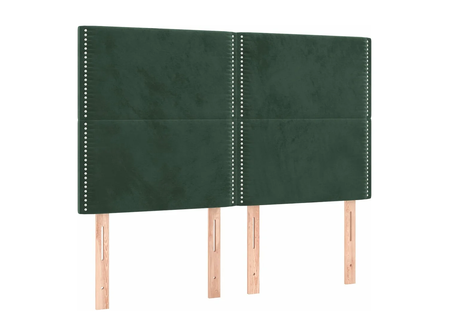 Hoofdborden 4 st 72x5x78/88 cm fluweel donkergroen