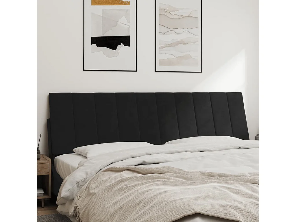 Hoofdbordkussen "Hanko" 180 cm fluweel zwart