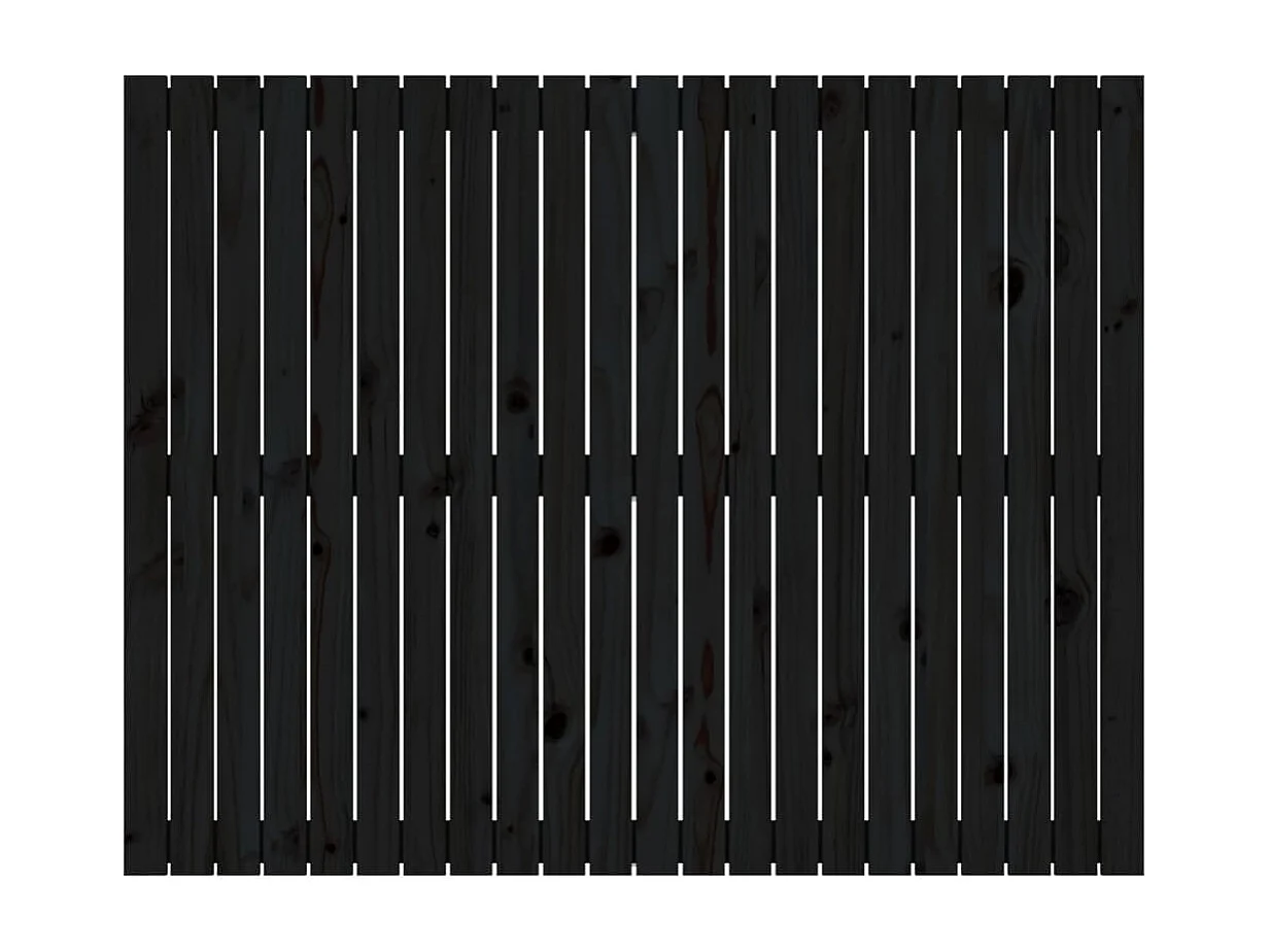 Tête de lit murale Noir 140x3x110 cm Bois massif de pin