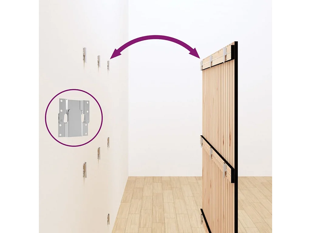 Tête de lit murale Noir 140x3x110 cm Bois massif de pin