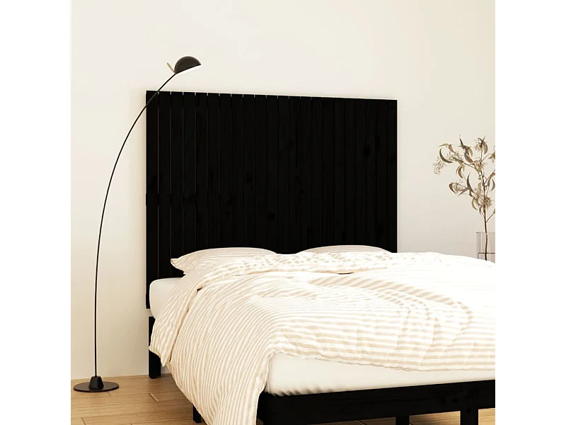Wandhoofdbord 140x3x110 cm massief grenenhout zwart