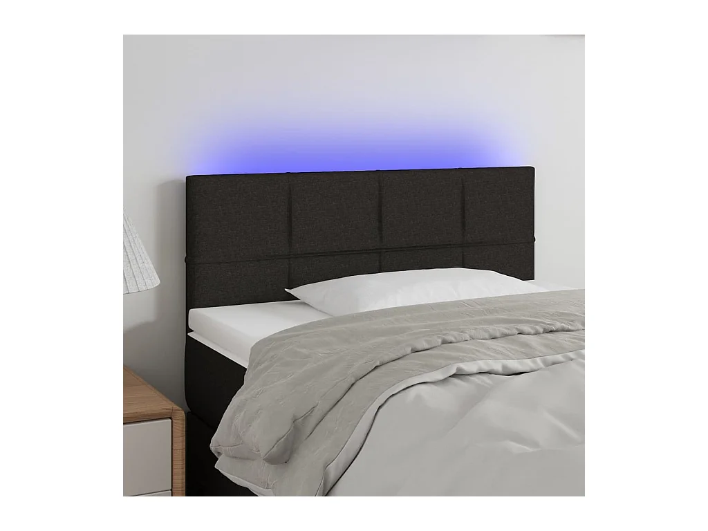 Tête de lit à LED Noir 90x5x78/88 cm Tissu