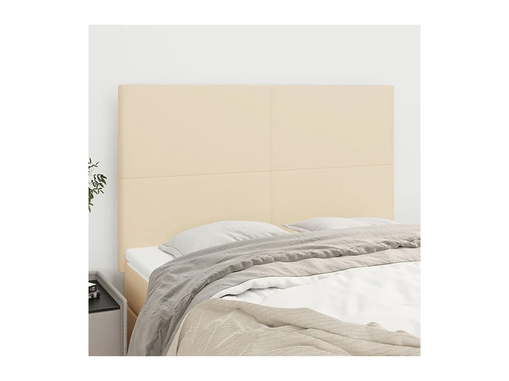 Tête de lit 4 pièces Crème 72x5x78/88 cm Tissu